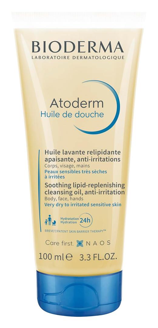 Bioderma Atoderm Shower Oil, Cleansing Oil For Face & Body, Nourishing Cleansing Oil For Dry to Atopic Sensitive Skin For Softer & Smooth Skin For Your Whole Family