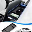 Shademax 2025 Tesla Model 3 Highland Behind Screen Storage Tray Hidden Dashboard Hidden Box Center Console Organizer Fit for Tesla Model 3 Accessories 2024 2025 2026 Non-Slip Sunglasses Tissue (Black)