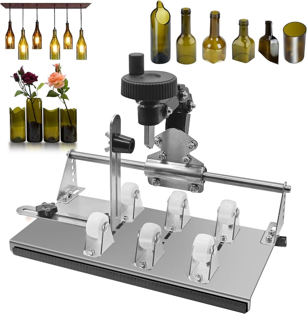 Smasener  Bottle Cutter, Glass Bottle Cutter Set, Bottle Cutter Tools, Curved Glass Cutting Tool for Round and Square Bottles, [Stainless Steel 202]Bottle DIY Craft Kit