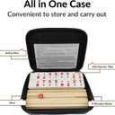 Rummy Cube 4 Player Edition with 4 Wooden Racks, Rummy Cube Game with Case 4 Players with Portable Case 106 Tiles Rummy Cube Travel Game Set for Family Adults Kids