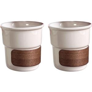 Ceramic Coffee Mug with Sleeve, 220ml Insulated Latte Cup, Minimalist White, Microwave and Dishwasher Safe  Perfect for Hot Beverages