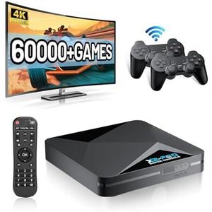 Kinhank Super Console X2 Pro Retro Game Console with 60000+Games,Video Game Console EmuELEC 4.5&Android 9.0 in 1,Compatible with 65+ Emulators,2 Controllers