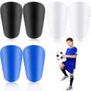 Vinsot 3 Pairs Mini Soccer Shin Guards Extra Miniature Shin Pads 3.74 x 2.36 Inches Small Football Guards for Youth Adults Men Women Players Protective Sports Equipment (Black, White, Blue)