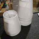 Set of 6 Clip-on Mini Chandelier Lamp Shades,3" X 6" X 5",Small Barrel,Handmade,Traditional Decorative,Natural Linen Lamp Shade,Modern European Style Bell Shade (White)