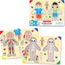 The Learning Journey: Lift & Learn Inside of Me – Human Body Layered 28 Piece Jigsaw Puzzles- Montessori School - Learning Educational Toy for Baby - Kids Ages 3 and Up Non-Toxic & BPA Free