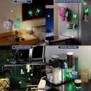 Luminous Butterfly Magnetic Cup Holder for Fridge, Upgraded PE-Coated Metal Stanley Tumbler Organizer with Glow-in-the-Dark Magnet Coaster & Adhesive Mount for Kitchen, Bedroom, Camping