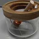 Honey Jar Pot Glass Holder Dispenser Set with Wooden Dipper Stick and Acacia Lid Cover for Home Kitchen, Clear, Modern Honey Syrup Glass Container for Storage Gift, Honey Pot and Drizzler (9 Oz)