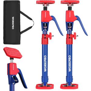 WORKPRO Cabinet Jack Support Pole, 18.5" to 29.5" Steel Telescopic Quick Support Rod Adjustable 3rd Hand Support System with 154 lbs Capacity for Cabinet Jack, Drywall Jack& Cargo Bars, 2-Pack