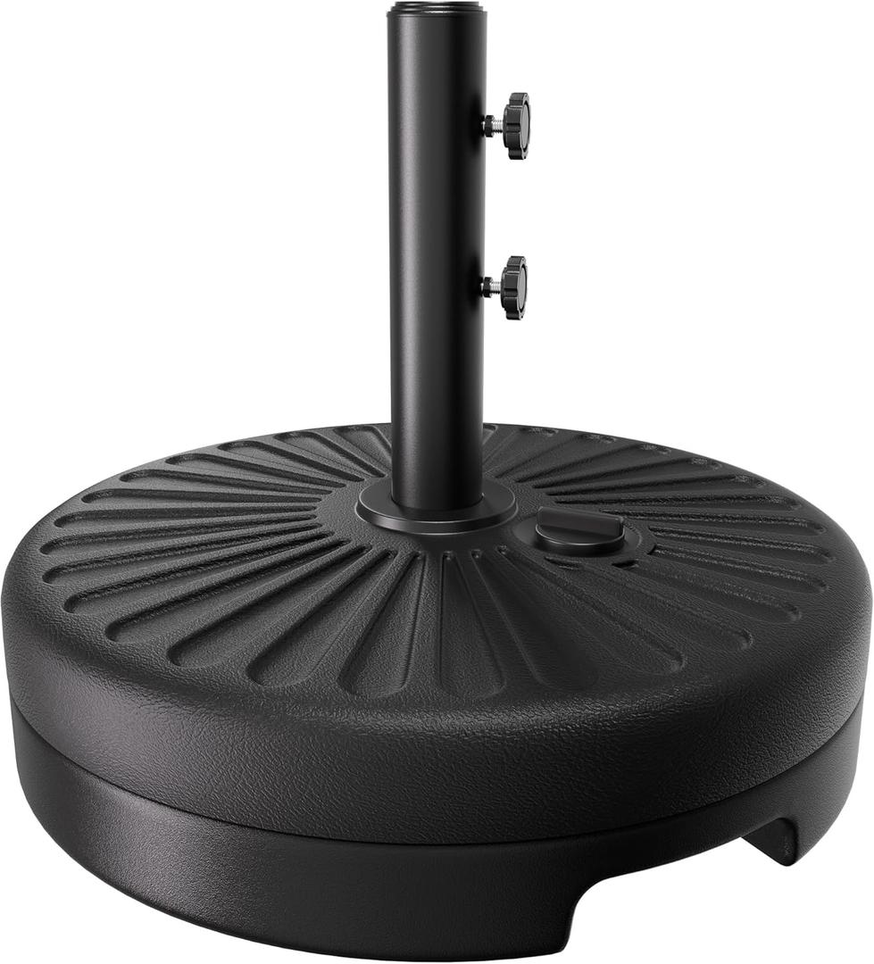 AreShark 81.5lb Max Capacity Patio Umbrella Stand, Outdoor Umbrella Base Water Filled Stand, Market Patio Outdoor Heavy Duty Umbrella Holder (Black)