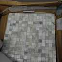 6 Sheets Emerald Green and Carrara White Marble Square Mosaic backsplash Tiles, Polished Shower Room Floor and Wall Tiles