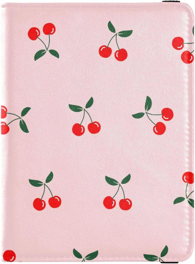 Passport Holder Cherry Fruit Passport Cover for Women Men,Travel Document Organizer Holder Accessories Boy Girl t personalized Passport Wallet