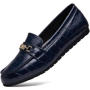 DeYashopin Women's Loafer Shoes Leisure Slip On Work Shoes Comfort Walking Flats (7.5, Royal Blue)