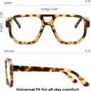 livho Retro Aviator Blue Light Blocking Glasses for Women Men with Soft Case, Trendy Rectangle Computer Eyeglasses