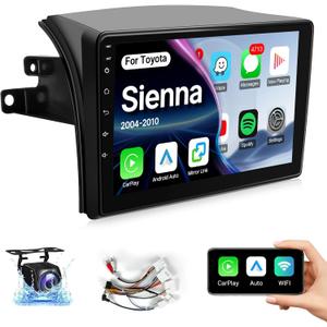 Android Radio Stereo for Toyota Sienna 2004 2005 2006 2007 2008 2009 2010 Wireless Carplay Android Auto, Leadfan 9 Touch Screen for Sienna Head Unit BT/Voice Control/GPS/WiFi/Camera/SWC/FM (J.B.L)