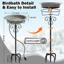 Heated Bird Bath for Outside Winter, Powerful 100W Thermostat Control Heated Bird Baths for Outdoors with 5-Prong Metal Stake, Heated Birdbath Water Heater for Garden Yard Patio Lawn (Grey)