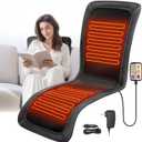 Heated Seat Covers, 43.31Longer PU Leather Comfortable Seat Cushion, Universal Full Back and Seat Cover for Home Office, Easy to Use Heating Pad for Chairs, Winter Christmas Gift