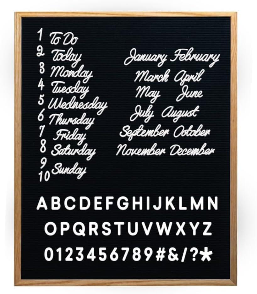 Felt Like Sharing Large Felt Letter Board 24x30in  Changeable Letter Board for Home & Cute Office Supplies  Message Board with 3 Sets of Letters (24"x30", Black)