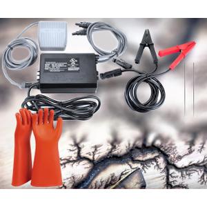 Lichtenberg Machine, Fractal Wood Burning Kit, 10KV 30mA Electric Wood Burner with Transformer, Rods, Clamps & Foot Pedal, with HIgh Voltage Insulating Gloves