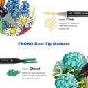 FROKO Alcohol Markers, 80 Colors Dual Tip Art Marker,Coloring Marker, markers for adult coloring books no bleeding