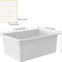Outus 48 Pcs White Plastic Cubby Bins Bulk for Classroom Organization Small Stackable Book Bins Toy Storage Organizer Tubs Box Container with 120 Self Adhesive Label for Library School Office Home