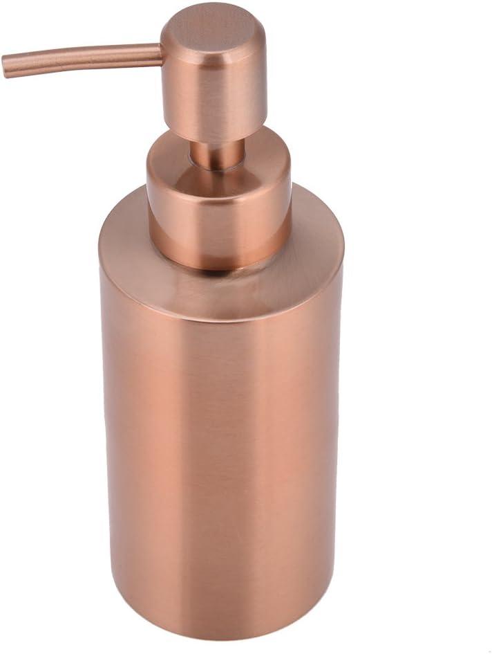304 Stainless Steel Rose Gold Soap Bottle Soap Dispenser Pump Refillable Liquid Hand Soap Dispenser for Bathroom(250ml)