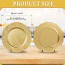 PROY 50 PCS 13 Inch Gold Charger Plates Bulk, Brushed Textured Plastic Round Chargers for Dinner Plates, Decorative Chargers for Wedding, Party And Event
