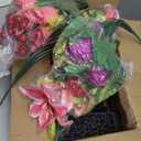 Set of 2 Artificial Cemetery Flowers, Artificial Rose Lily Grave Memorial Flowers with Black Plastic Vase for Cemetery Headstones Gravesite Decoration