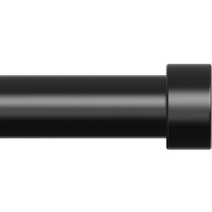 OLV Black Curtain Rods for Windows 48 to 84 Inch, Adjustable Heavy Duty Decorative 1 Inch Diameter Curtain Rod with Modern End Cap Design, Easy Install Drapery Pole for Living Room, Bedroom, Kitchen (36''-88''|1 Pack)