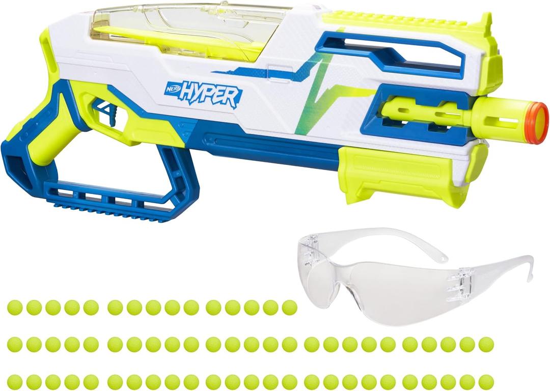 NERF Hyper Bundle, Siege-50 Pump-Action Blaster, Up to 110 FPS Velocity, Eyewear 