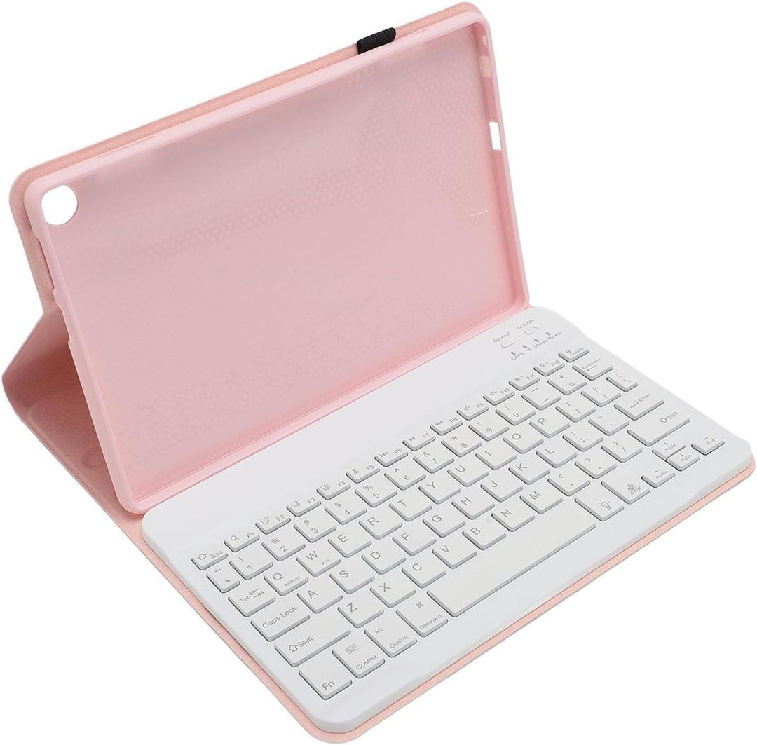 Zunate Universal Tablet Case with Keyboard for Tab M10 Gen 3 10.1 Inch, Magnetic Detachable Bluetooth Keyboard, PU Leather Travel Tablet Cover (Pink)