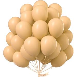 PartyWoo Nude Balloons 50 pcs 12 Inch Beige Apricot Cream Boho Latex Neutral Helium Balloons for Thanksgiving Graduation Baby Shower Boho Theme Birthday Party Decorations Nude-Y103