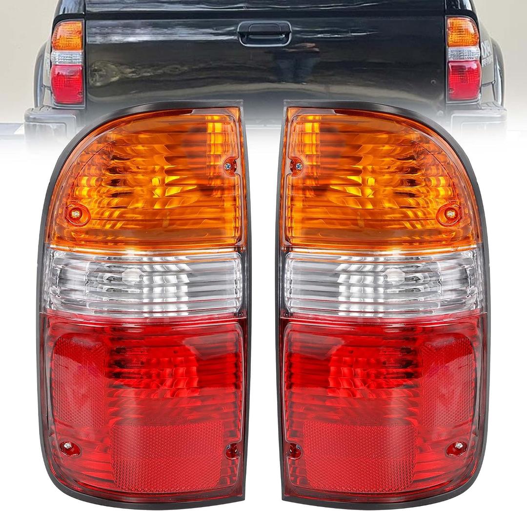 Tail Lights Assembly Set Compatible with 2001-2004 Toyota Tacoma, Left Driver & Right Passenger Side Rear Lamps with Bulbs & Harness, Replaces 81560-04060 81550-04060 TO2800139 TO2801139