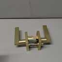 Goldenwarm Gold Door Handle Interior, Zinc Alloy Heavy Duty Brushed Gold Interior Door Handle for Bedroom Bathroom, Modern Square Privacy Door Levers (1 Pack)