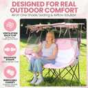 Night Market Double Camping Chair Camping Couch, Double Folding Chair with Removable Canopy, Portable Loveseat for Outdoor, Beach, and Sports