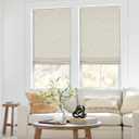 No Tools No Drill Cordless Roman Shades for Indoor Windows 100% Blackout, for Window Size 38" W 64" H Beige