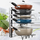 ORDORA Pots and Pans Organizer for Cabinet 16.61 Height, 8 Tier Pot Organizers Rack with 3 DIY Methods, Adjustable Pan Organizer under Cabinet Kitchen Organization and Storage
