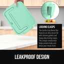 GORILLA GRIP BPA-Free Leakproof Bento Lunch Box for Women, Men, Kids, On-the-go Easy to Carry Handle, Microwave Safe Hot or Cold Food Container, Lid Includes Built-In Utensil Set, 1 Tier Style, Mint