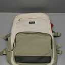 LOVEVOOK Laptop Backpack for Women with Pouch Pocket for Large Capacity Cup,17 Inch Laptop Computer Bag Travel Backpack Purse,Waterproof Work College Teacher Bags,White-Bean Green-Dark Olive Green