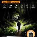 SKYFIRE Rechargeable Headlamp 3000 High Lumens, 7500mAh Motion Sensor LED Head Lights for Forehead with Zoomable, 13 Modes, 90 Adjustable Headlamps, Waterproof Head Lamp for Adults, Hunting, Fishing (Black)