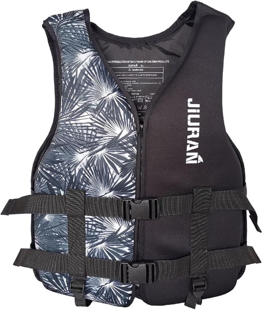 huraty Unisex Swim Vest with Leg Straps Adults Kayak Boating Vest Womens Mens Outdoor Water Sports High Buoyancy Jacket (Large, Black)