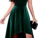 Dressystar 2025 Womens Velvet Cocktail Party Dresses Halter High Low Formal Wedding Guest Holiday Prom Dress for Women (Green, M)