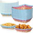 100 Pack Baseball Ice Cream Drip Party Supplies, Baseball Paper Food Trays, Ice Cream Drip Disposable Serving Tray for Sport Party Favors Decoration Dessert Sandwich