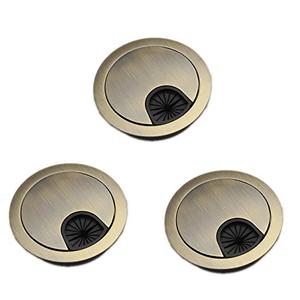 3Psc Desk Grommet,Cable Cord Hole Cover for Home and Office,Metal Zinc Alloy Materilal (Bronze, 2 Inchs)