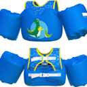 Toddler Floaties, Swim Vest for Boys and Girls Age 2-7 Years Old, 20-50 Pounds Children Water Wings Arm Floaties in Puddle/ Sea/ Pool/ Beach (Dinosaur)