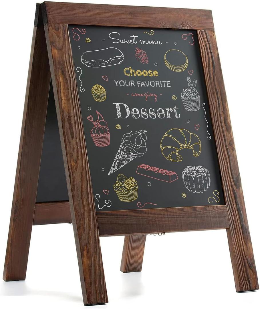 DAHAPYBOO Sandwich Board 30"x20" Solid Pine Wood Rustic Brown