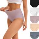 INNERSY Women's High Waisted Underwear Cotton Panties 5-Pack (XXXL)