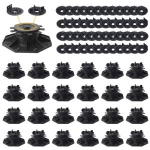 24-Pack Adjustable Decking Supports, with Replaceable 24-Pack Deck Block Heads for Tiles, 40-70mm Height Range, Plastic Pedestals Deck, Effortless Leveling & Drainage, Heavy-Duty Deck Foundation