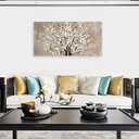 Flower Canvas Wall Art for Living Room & Bedroom - Plum Blossom Canvas Wall Pictures - Abstract Elegant Floral Canvas Prints - Framed & Ready to Hang - 20" x 40"