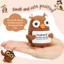 Crochet Owl Positive Support Gift for Husband I Love You Presents for Him Men Anniversary Valentine Day Birthday Funny Desk Companion Stress Anxiety Relief Encouragement