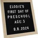 C CRYSTAL LEMON Black Felt Letter Board 10x10in  Milestone & Pregnancy Announcement Message Board with 336 Letters, Wooden Frame, Wall Mount or Stand